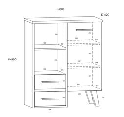 Lipasto Meblocross Nordis 1D2S, tammi/valkoinen hinta ja tiedot | Lipastot | hobbyhall.fi