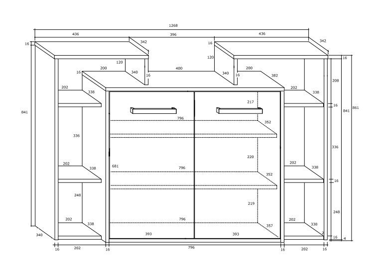 Lipasto Meblocross Rio 2D, tammi/valkoinen hinta ja tiedot | Lipastot | hobbyhall.fi