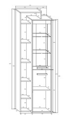 Vitriini Meblocross Rio L1D, tumma tammi / valkoinen hinta ja tiedot | Vitriinit | hobbyhall.fi