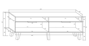 TV-pöytä Meblocross Sven 2D, tumma tammi/valkoinen hinta ja tiedot | TV-tasot | hobbyhall.fi