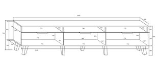 TV-pöytä Meblocross Sven 3D, tumma tammi/valkoinen hinta ja tiedot | TV-tasot | hobbyhall.fi