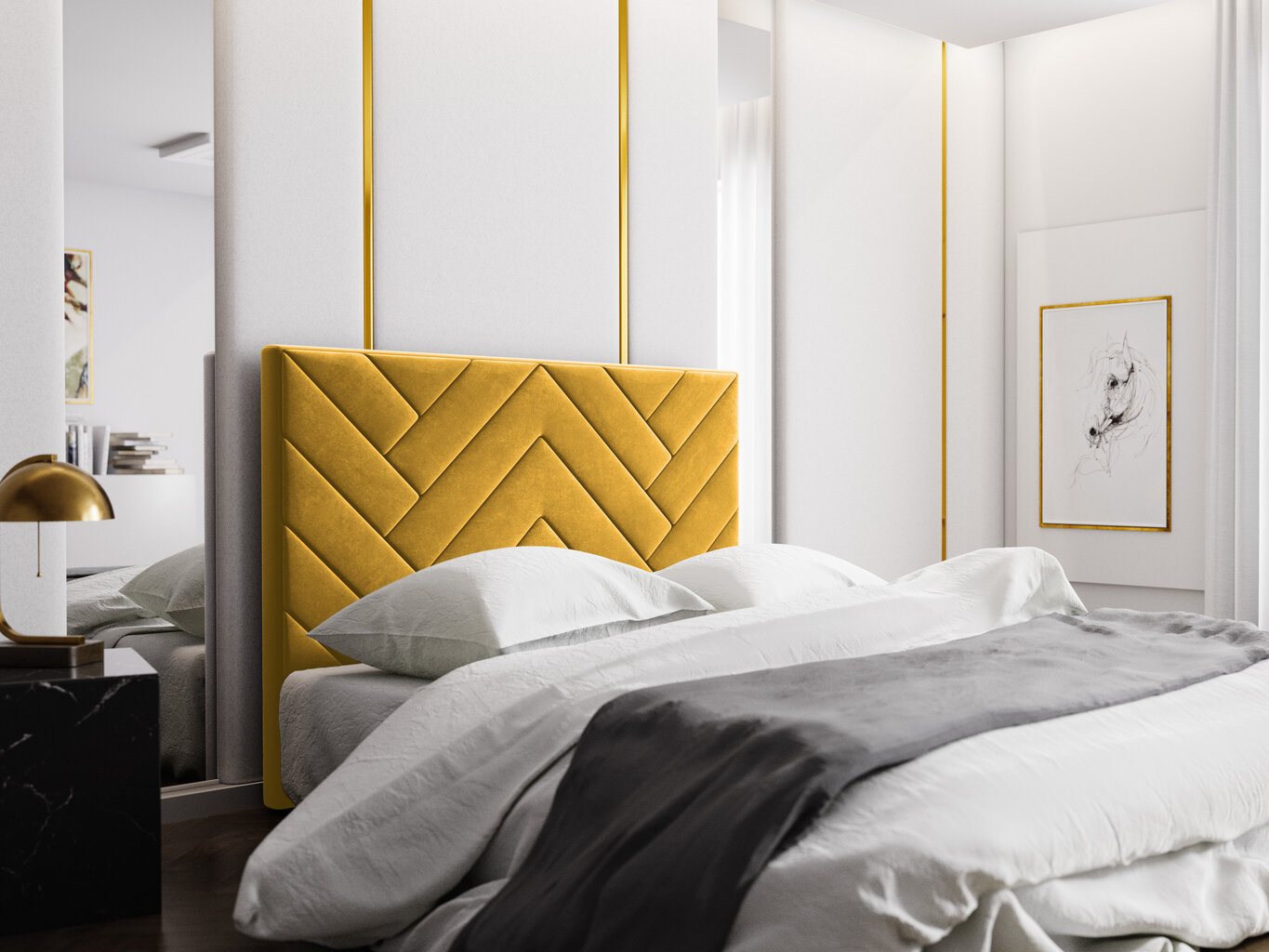 Sängynpääty Milo Casa Chiara 140 cm, keltainen hinta ja tiedot | Sängyt | hobbyhall.fi
