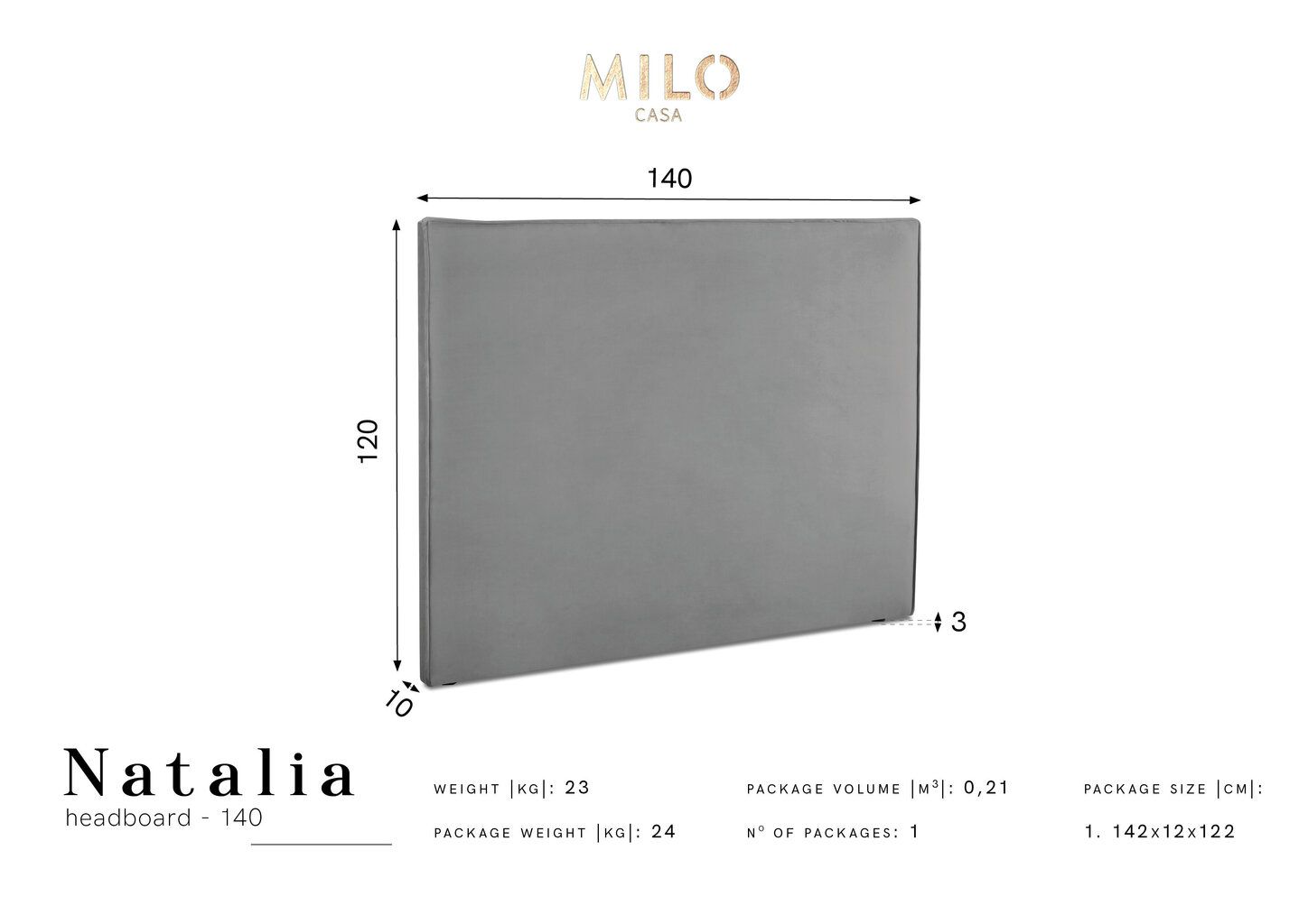 Sängynpääty Milo Casa Natalia 140 cm, keltainen hinta ja tiedot | Sängyt | hobbyhall.fi