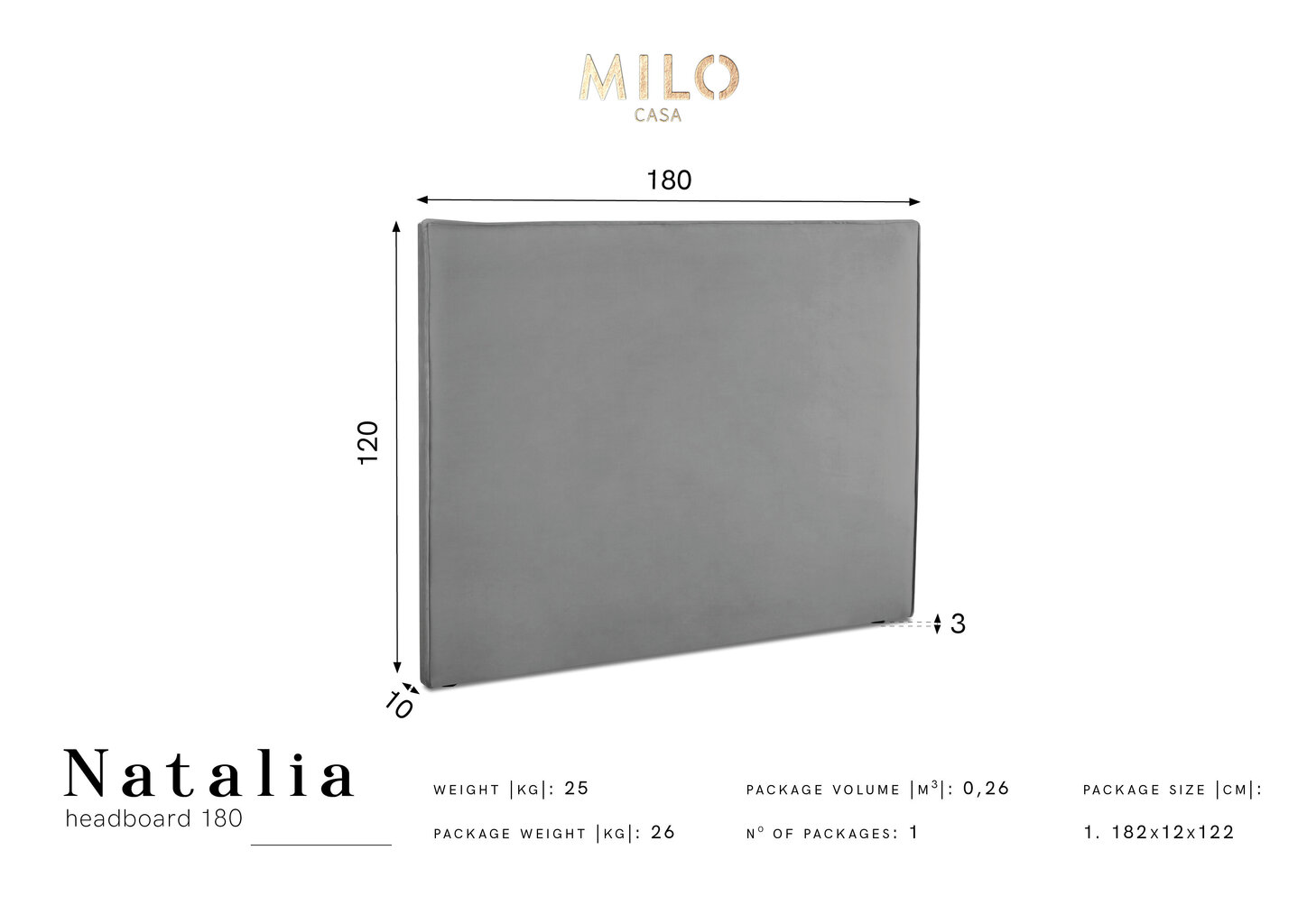 Sängynpääty Milo Casa Natalia 180 cm, punainen hinta ja tiedot | Sängyt | hobbyhall.fi