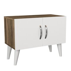 Yöpöytä Kalune Design 731 (I), 55 cm, valkoinen/ruskea hinta ja tiedot | Yöpöydät | hobbyhall.fi