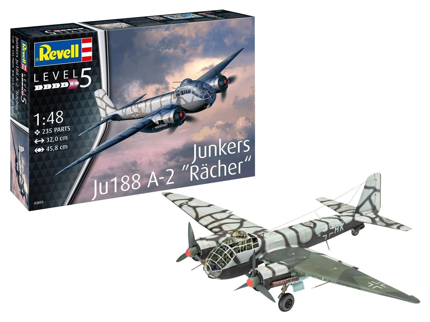 Revell - Junkers Ju188 A-2 "Rächer", 1/48, 03855 hinta ja tiedot | LEGOT ja rakennuslelut | hobbyhall.fi