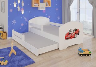 Pepe II Barrier Red Car -lastensänky + patja, 160 x 80 cm hinta ja tiedot | Lastensängyt | hobbyhall.fi