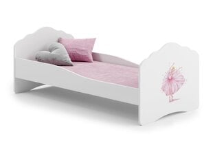 Sänky ADRK Furniture Casimo Barrier Ballerina, 160x80 cm, valkoinen hinta ja tiedot | Lastensängyt | hobbyhall.fi