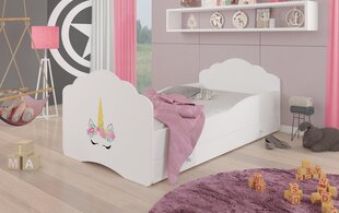 Lasten sänky Casimo Unicorn 160x80cm + patja + säilytyslaatikko hinta ja tiedot | Lastensängyt | hobbyhall.fi