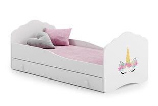 Lasten sänky Casimo Unicorn 160x80cm + patja + säilytyslaatikko hinta ja tiedot | Lastensängyt | hobbyhall.fi