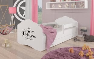Lasten sänky Casimo Barrier Princess Black 160x80cm + patja + säilytyslaatikko hinta ja tiedot | Lastensängyt | hobbyhall.fi