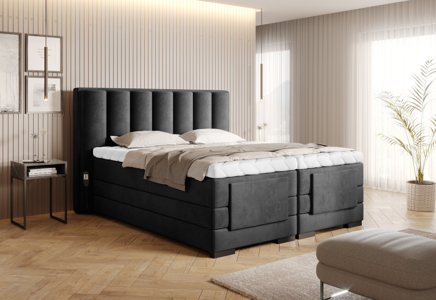 Sänky NORE Veros, 140x200 cm, musta hinta ja tiedot | Sängyt | hobbyhall.fi