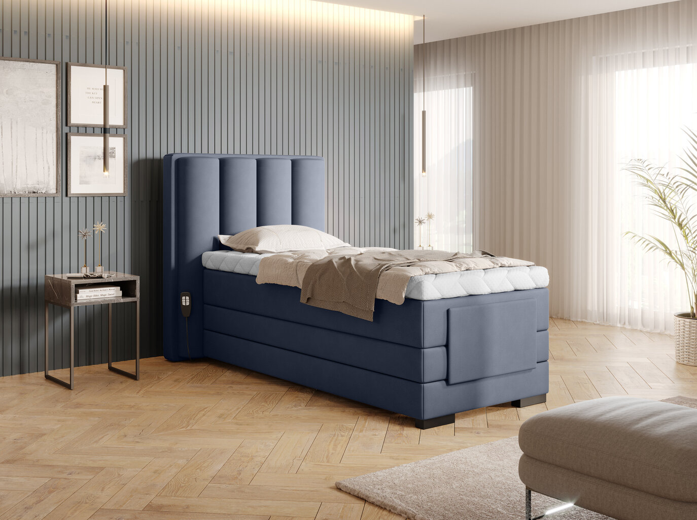 NORE Veros sänky, 90x200 cm, sininen hinta ja tiedot | Sängyt | hobbyhall.fi