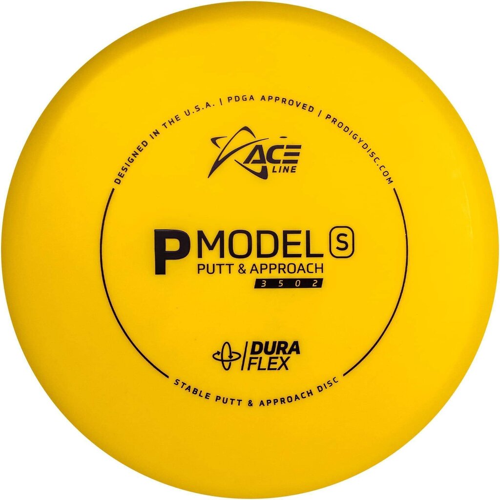 Disc golf kiekko Prodigy ACE Line P Model S putteri, DuraFlex, keltaisen värinen hinta ja tiedot | Frisbeegolf | hobbyhall.fi