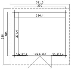 Vierasmaja Robin280 8,9 m² hinta ja tiedot | Piharakennukset | hobbyhall.fi