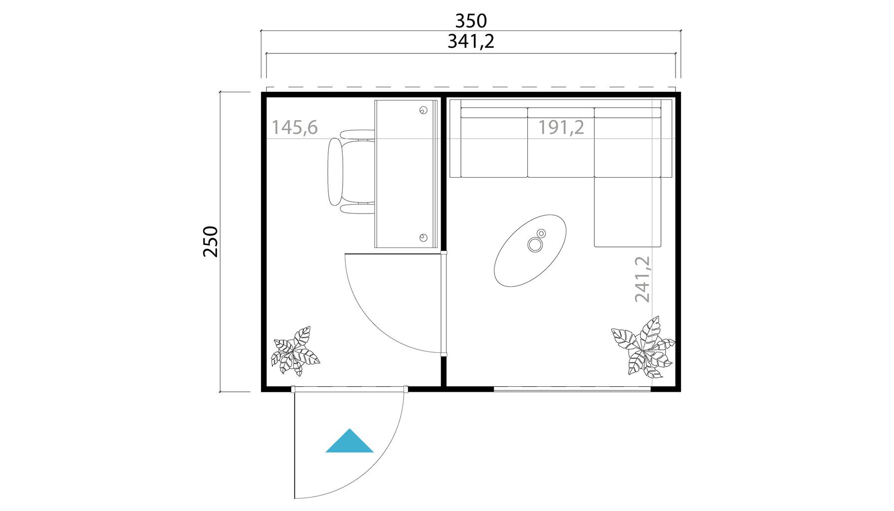 Vierasmaja Sardinia2 8,2 m² 2 huoneella, alumiinirunkoiset ulko-ovi ja ikkuna hinta ja tiedot | Piharakennukset | hobbyhall.fi