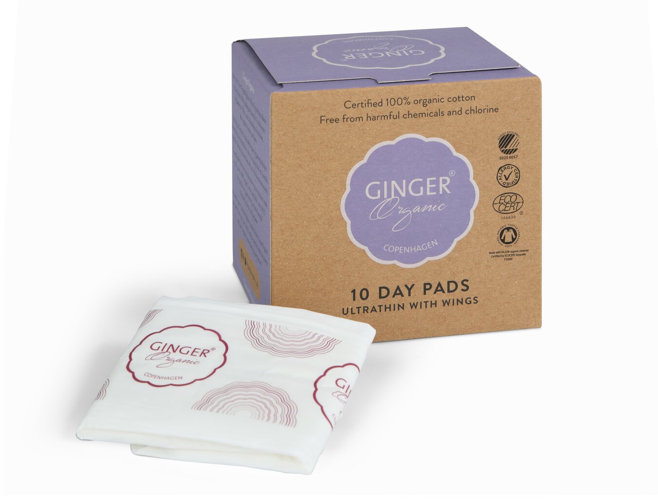 Terveyssiteet, Ginger Organic, 10 kpl hinta ja tiedot | Tamponit ja terveyssiteet | hobbyhall.fi