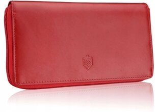 Nahkainen lompakko naisille Stevens RFID-suojalla ja vetoketjulla, punainen hinta ja tiedot | Stevens Naisten asusteet | hobbyhall.fi