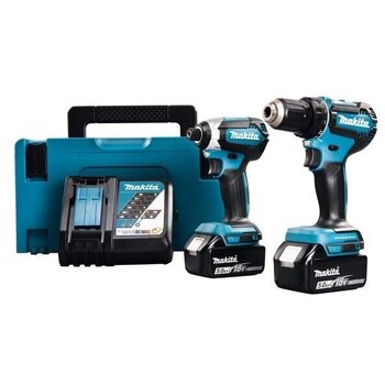 Makita DLX2289TJ -akkuporakone + iskevä ruuvinväännin DDF485 + DTD153, 18 V, 2 x 5,0 Ah Li-ion hinta ja tiedot | Akkuporakoneet ja ruuvinvääntimet | hobbyhall.fi