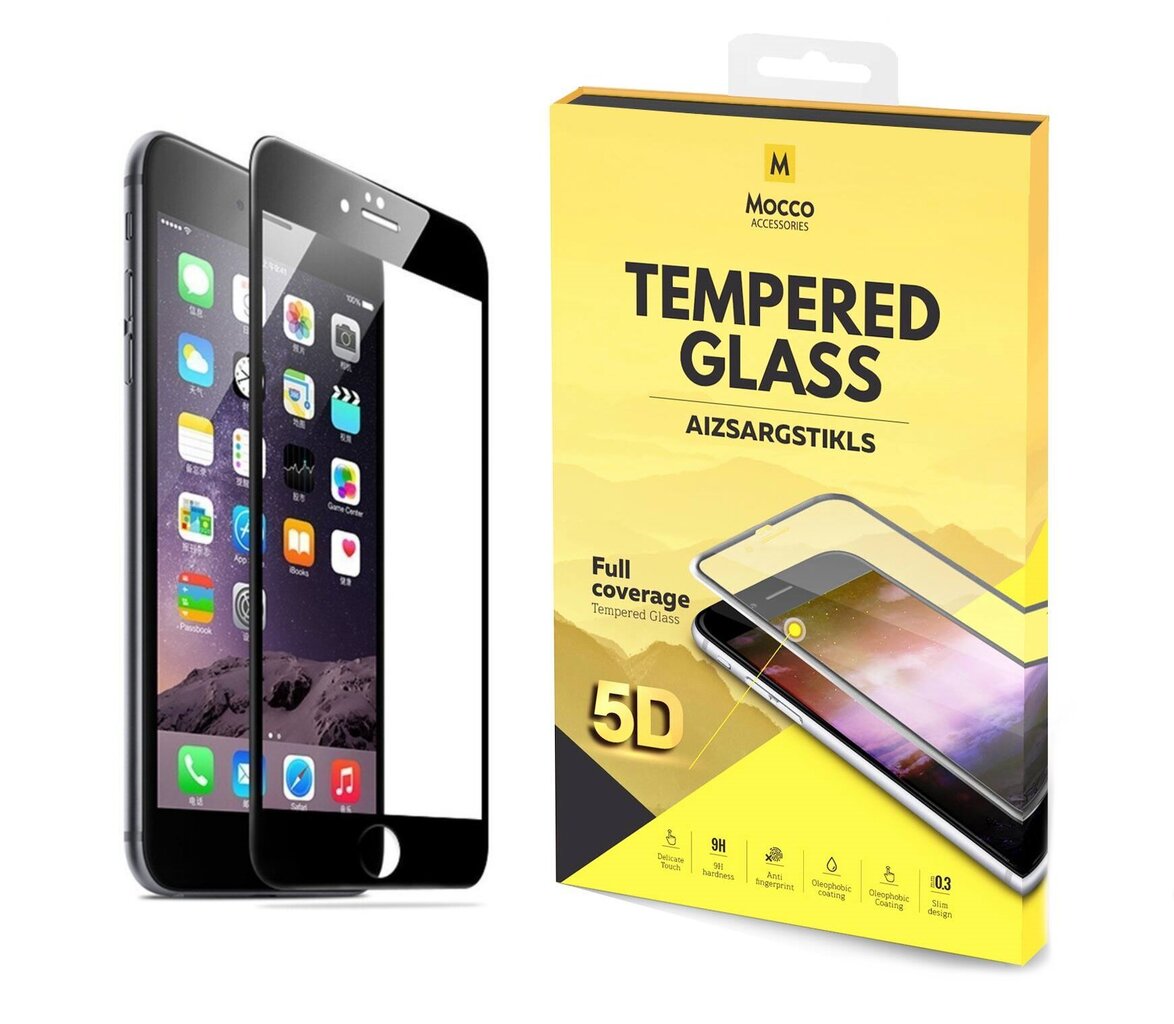 Mocco Full Glue 5D Signature Edition Tempered Glass Full Coverage with Frame Apple iPhone 6 Plus / 6S Plus Black hinta ja tiedot | Näytönsuojakalvot ja -lasit | hobbyhall.fi