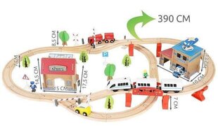 Puinen junarata 390 cm hinta ja tiedot | Kehittävät lelut | hobbyhall.fi