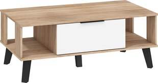 Pöytä Sven, 46 x 120 x 65 cm, ruskea/valkoinen hinta ja tiedot | Sohvapöydät | hobbyhall.fi