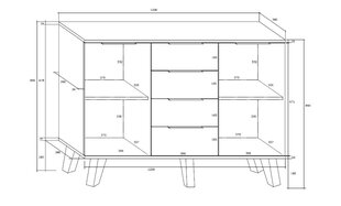 Lipasto Sven 2D4S, tummanruskea/valkoinen hinta ja tiedot | Lipastot | hobbyhall.fi