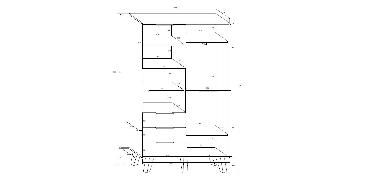 Kaappi Sven 2D3S, musta/valkoinen hinta ja tiedot | Hyllyt | hobbyhall.fi