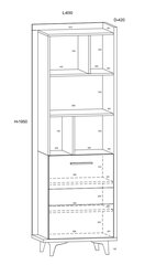 Hylly Meblocross Box 06 1D, tummanruskea/valkoinen hinta ja tiedot | Hyllyt | hobbyhall.fi