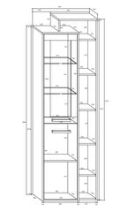 Vitriini Meblocross Rio P1D, tammi/valkoinen hinta ja tiedot | Vitriinit | hobbyhall.fi