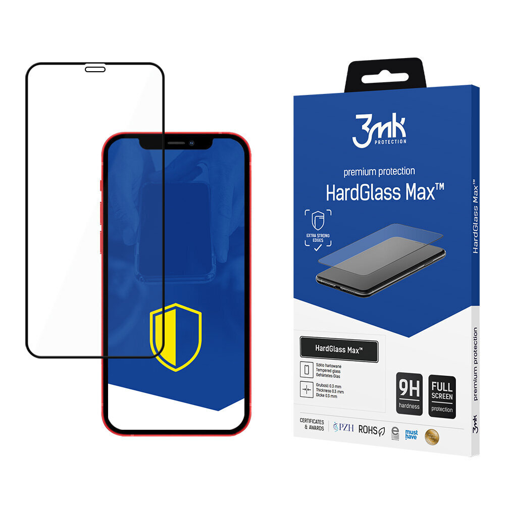 Apple iPhone 12 /12Pro näytönsuoja 3MK HardGlassMax, musta hinta ja tiedot | Näytönsuojakalvot ja -lasit | hobbyhall.fi