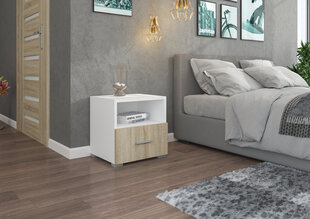 Yöpöytä ADRK Furniture Emi 07, valkoinen hinta ja tiedot | Yöpöydät | hobbyhall.fi