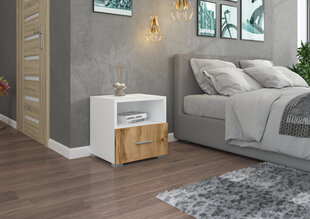 Yöpöytä ADRK Furniture Emi 08, valkoinen hinta ja tiedot | Yöpöydät | hobbyhall.fi