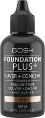 Meikkivoide Gosh Foundation Plus 30 ml, 010 Tan hinta ja tiedot | Meikkivoiteet ja puuterit | hobbyhall.fi