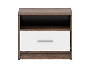 Yöpöytä BRW Nepo Plus 1S, ruskea/valkoinen hinta ja tiedot | Yöpöydät | hobbyhall.fi