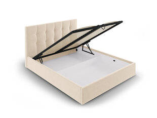 Sänky Micadoni Home Phaedra 160x200 cm, beige velour hinta ja tiedot | Sängyt | hobbyhall.fi