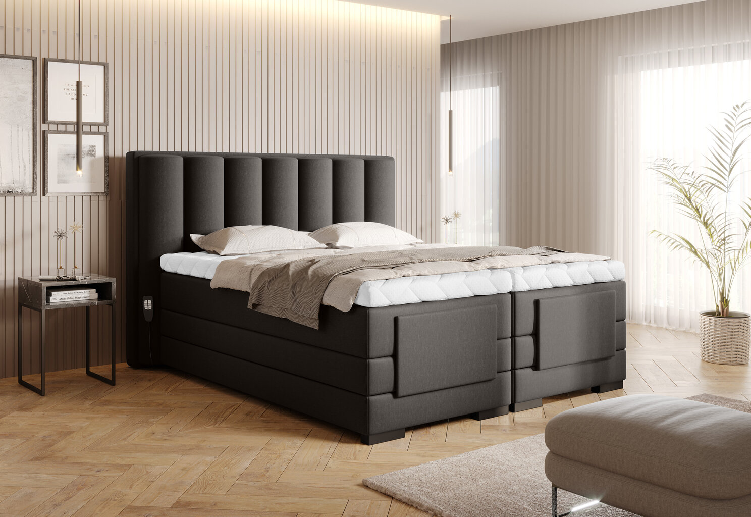 Sänky NORE Veros, 180x200 cm, ruskea hinta ja tiedot | Sängyt | hobbyhall.fi