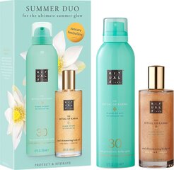 Vartalonhoitosetti Rituals The Ritual Of Karma: aurinkosuojasuihke SPF30, 200 ml + säteilevä vartaloöljy, 100 ml hinta ja tiedot | Aurinkovoiteet | hobbyhall.fi