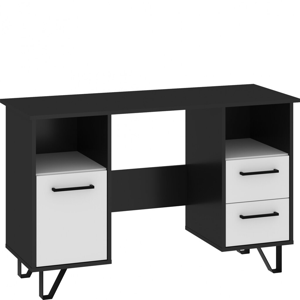 Tietokonepöytä BOS-01, musta/valkoinen kiiltävä hinta ja tiedot | Tietokonepöydät ja työpöydät | hobbyhall.fi