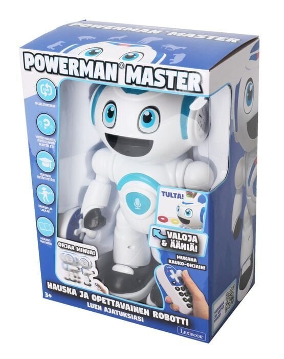 Kauko-ohjattava robotti Lexibook Powerman Master, 24 cm, valkoinen hinta ja tiedot | Poikien lelut | hobbyhall.fi