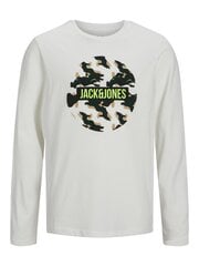 Jack & Jones T-paita pitkähihainen 12213335*03, valkoinen hinta ja tiedot | Poikien paidat | hobbyhall.fi