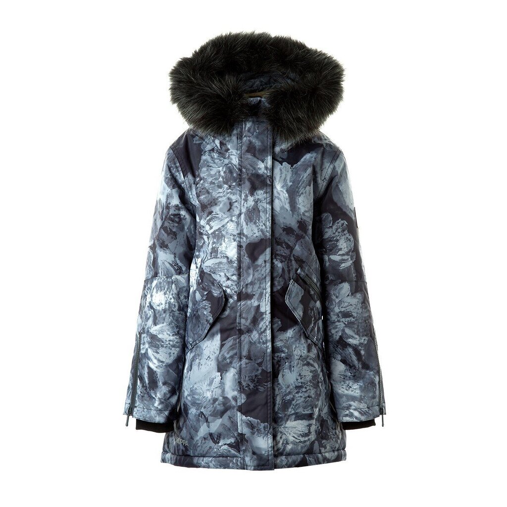 Huppa parka tytöille 200g Vivian 12490020*21009, musta/harmaa hinta ja tiedot | Tyttöjen takit | hobbyhall.fi