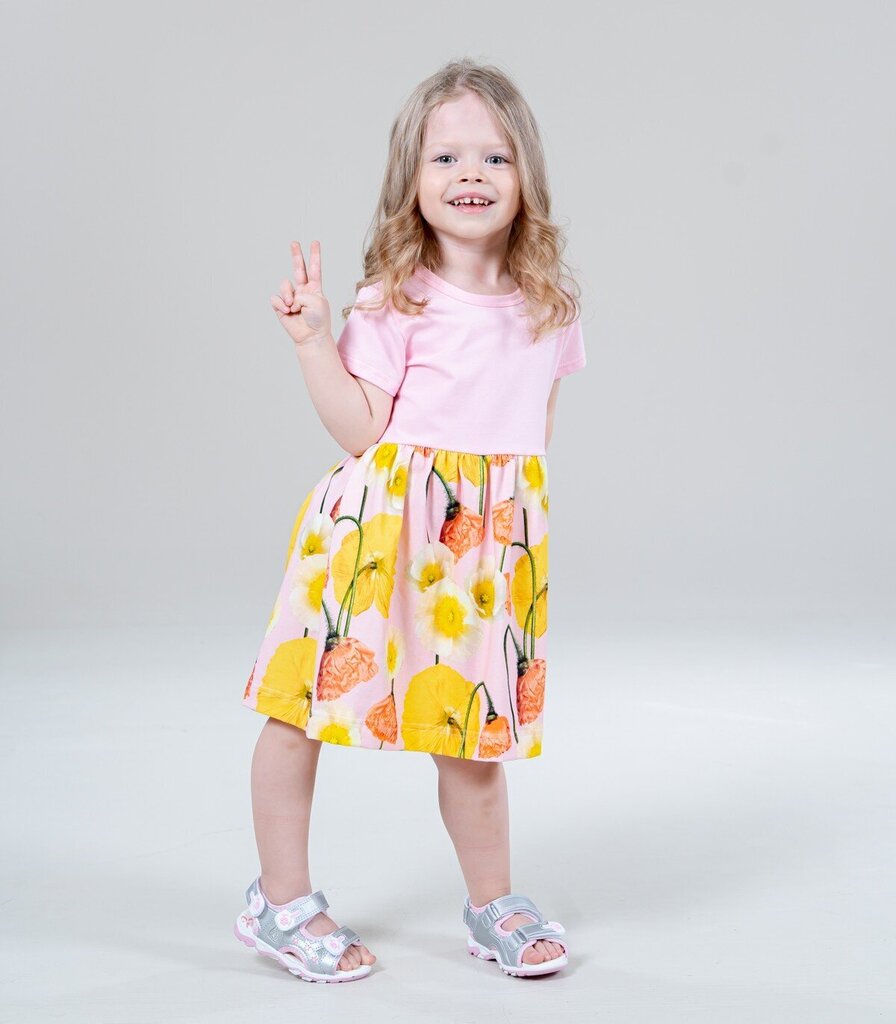 Lenne vauvan mekko Teslin 22620*086, roosa/keltainen hinta ja tiedot | Tyttöjen mekot | hobbyhall.fi