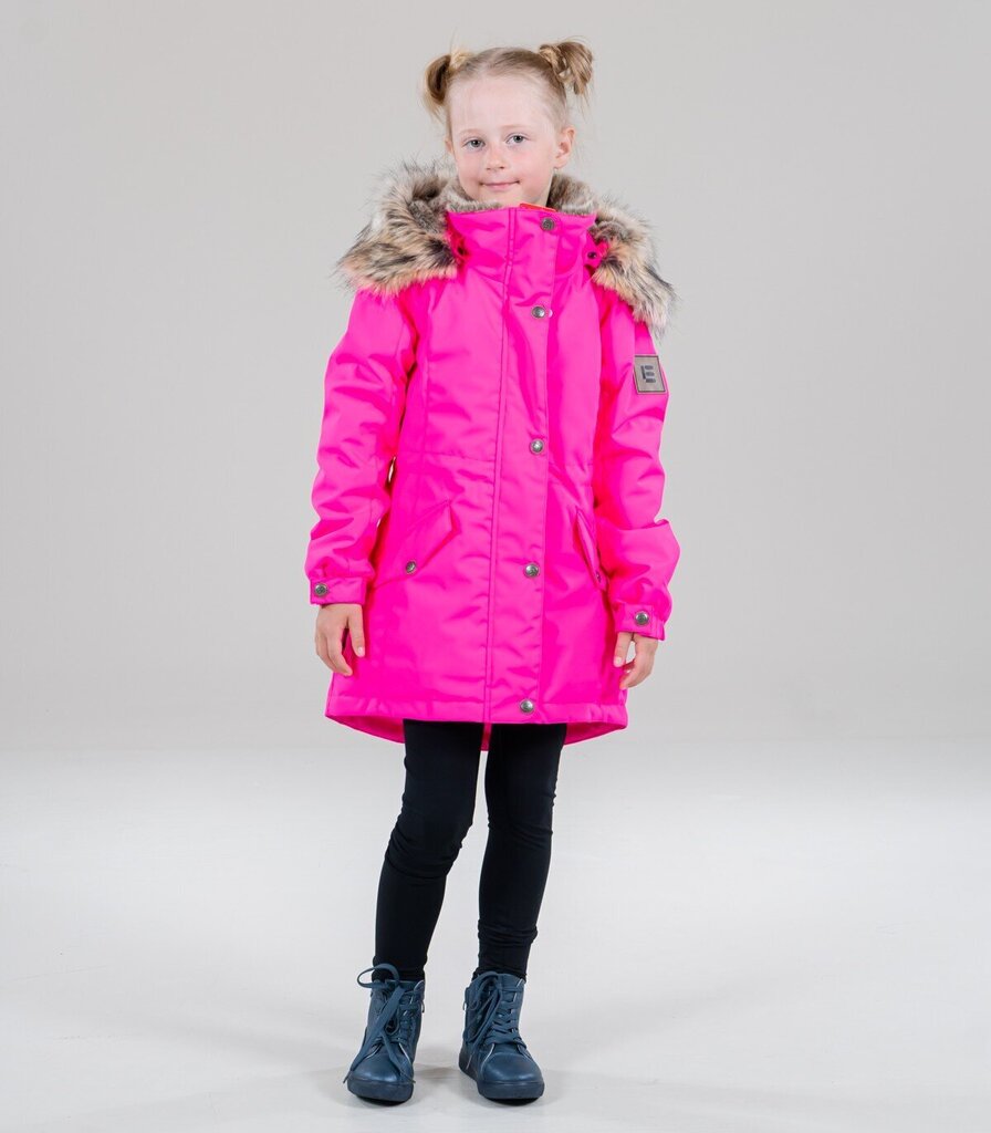 Lenne Parka tytöille 250g. EDINA 22671*268, neoonroosa hinta ja tiedot | Tyttöjen takit | hobbyhall.fi