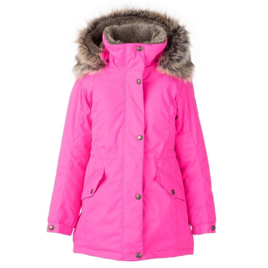 Lenne Parka tytöille 250g. EDINA 22671*268, neoonroosa hinta ja tiedot | Tyttöjen takit | hobbyhall.fi