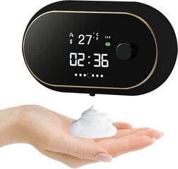 Automaattinen saippuanannostelija kellolla ja lämpötilanäytöllä, LIVMAN, MYX-W2 hinta ja tiedot | Kylpyhuoneen sisustus | hobbyhall.fi