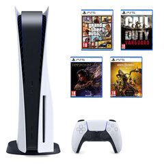 SONY PlayStation 5 Blu-Ray + 4 peliä hinta ja tiedot | Pelikonsolit | hobbyhall.fi