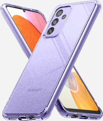 Soundberry Sparkle transparent silikonikuori Samsung Galaxy A14 4G/A14 5G violetti hinta ja tiedot | Puhelimen kuoret ja kotelot | hobbyhall.fi