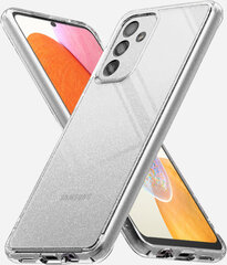 Soundberry Sparkle transparent silikonikuori Samsung Galaxy A14 4G/A14 5G valkoinen hinta ja tiedot | Puhelimen kuoret ja kotelot | hobbyhall.fi
