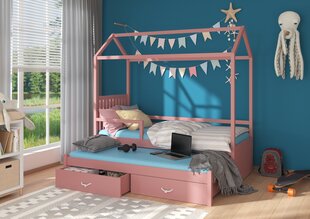 Sänky ADRK Furniture Jonasek sivusuojalla 80x180cm, vaaleanpunainen hinta ja tiedot | Lastensängyt | hobbyhall.fi